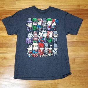 D.C. Comics Villains Heroes Large T-Shirt